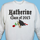 Diploma Rose Class Of Personalized Graduation Sweatshirt